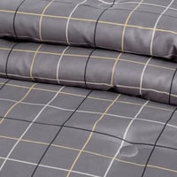 مفرش صيفي مفرد ونص 4 قطع - ليتون - رمادي غامق - لح...