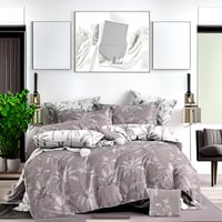 مفرش صيفي مفرد ونص 4 قطع - ليتشي - رمادي غامق