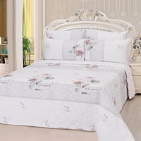 مفرش صيفي مزدوج مضغوط 4 قطع - بيوتي - ابيض