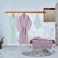 طقم روب استحمام تركي 8 قطع - ميليسا - زهري - سكري