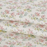 مفرش قطن صيفي مفرد ونص ٤ قطع - نولين -كريمي - زهري