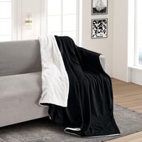 بطانية مخمل وفرو ماريو 200 × 230 - اسود