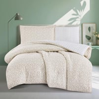 مفرش قطن صيفي مفرد ونص ٤ قطع - نولين - بيج - ابيض