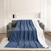 بطانية مخمل وفرو ماريو 200 × 230 - كحلي