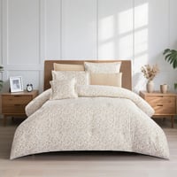 مفرش قطن صيفي مزدوج 8 قطع - زافيرا - كريمي - بيج