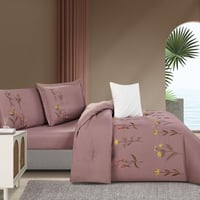 مفرش صيفي مفرد ونص مطرز فاخر 6 قطع - غراتسيا - لحم...