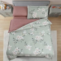 مفرش صيفي مفرد ونص 4 قطع - ليتون - أخضر - لحمي