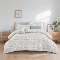 مفرش قطن صيفي مزدوج 8 قطع - زافيرا - سكري - رمادي