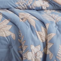 مفرش صيفي مفرد ونص 4 قطع - ليتون - أزرق - بيج