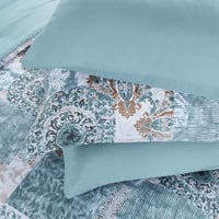 مفرش صيفي مقاس كوين وجهين ٧ قطع - ويلز - ابيض - تر...