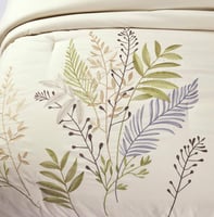 مفرش صيفي مزدوج مطرز فاخر 7 قطع - بروتي - بيج فاتح