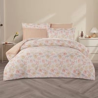 مفرش شتوي مزدوج مخمل 6 قطع - هيذر - رصاصي - بيج