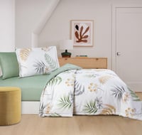 مفرش صيفي مفرد ونص 4 قطع - ليتون - أبيض - أخضر