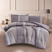 مفرش صيفي مفرد ونص 4 قطع - ليتون - رمادي فاتح - رم...