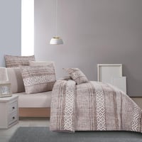 مفرش صيفي مزدوج وجهين ٧ قطع - اوركا -بيج غامق - بي...