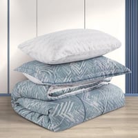 مفرش صيفي مفرد ونص 4 قطع - ليتون -اخضر - ابيض