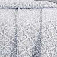 مفرش صيفي مزدوج حشوة مضغوطه 6 قطع - لونيا - ابيض -...