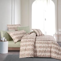 مفرش صيفي مفرد ونص 4 قطع - ليتون - بيج - اخضر