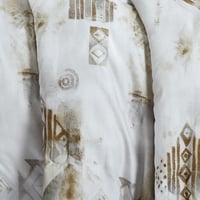 مفرش صيفي مقاس كوين وجهين ٧ قطع - ويلز - كريمي - ب...