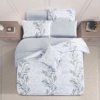 مفرش صيفي مزدوج وجهين ٧ قطع - اوركا - ابيض - رصاصي