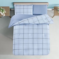 مفرش قطن صيفي مفرد ونص ٤ قطع - نولين - ازرق فاتح -...