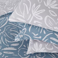 مفرش قطن صيفي مزدوج 8 قطع - افاليون -ازرق فاتح - ر...