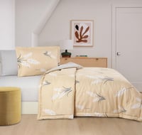 مفرش صيفي مفرد ونص 4 قطع - ليتون - أصفر - رصاصي