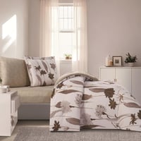 مفرش صيفي مفرد ونص 4 قطع - ليتون -سكري - بيج غامق