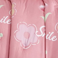 مفرش صيفي مفرد ونص 4 قطع - اطفال - وردي - رمادي