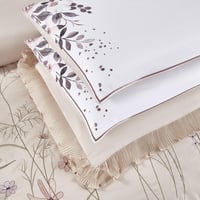 مفرش صيفي مزدوج مطرز 7 قطع - ازاليا - بيج غامق