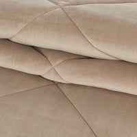 مفرش شتوي مخمل فرو مفرد ونص 4 قطع - ميرولينا - بيج...