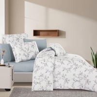 مفرش قطن صيفي مقاس كوين 8 قطع - نوفارين - ابيض - ر...