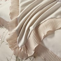 مفرش صيفي مزدوج مطرز فاخر 7 قطع - ازاليا -بيج فاتح