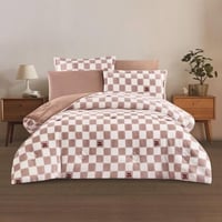 مفرش شتوي مخمل مفرد ونص 4 قطع - تالورا - أبيض - بن...