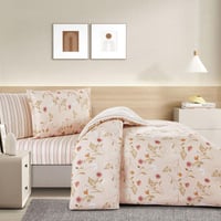 مفرش قطن صيفي مفرد ونص 4 قطع - فاليريا -كريمي غامق...