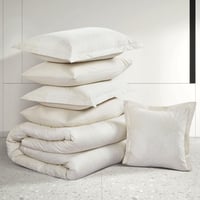 مفرش صيفي مزدوج وجهين ٧ قطع - اوركا - بيج فاتح