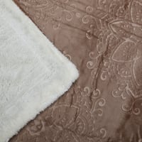 بطانية مخمل فرو محفور مفرد وارسو 220x170 - بني