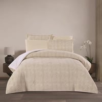 مفرش شتوي مزدوج مخمل فرو 6 قطع - اورنيلا - كريمي -...