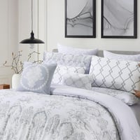 مفرش صيفي مقاس كوين 12 قطعة - كلاريس - رصاصي