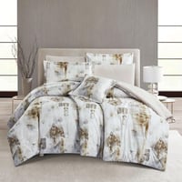 مفرش صيفي مقاس كوين وجهين ٧ قطع - ويلز - كريمي - ب...