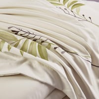 مفرش صيفي مزدوج مطرز فاخر 7 قطع - بروتي - بيج فاتح