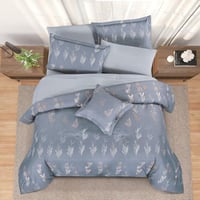 مفرش صيفي مزدوج وجهين ٧ قطع - اوركا - رمادي - رصاص...