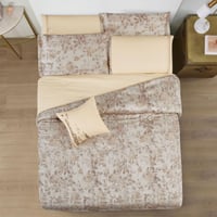 مفرش صيفي كوين تنسيل قطن 300 غرزة + مخدة هدية