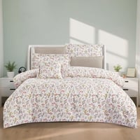 مفرش صيفي مقاس كوين وجهين ٧ قطع - فيفيان - كريمي -...