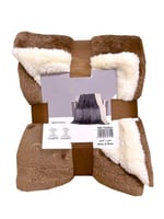 بطانية مخمل فرو محفور مفرد وارسو 220x170 - بني