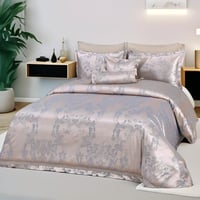 مفرش صيفي مزدوج قطن جاكار 8 قطع - ايفانا - لحمي -...