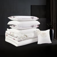 مفرش صيفي مزدوج مطرز فاخر 7 قطع - ازاليا - ابيض