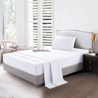 طقم شرشف مفرد ونص ٣ قطع - ابيض