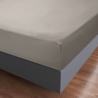 شرشف قطن مزدوج 3 قطع - رصاصي غامق