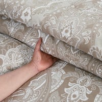 مفرش قطن صيفي مفرد ونص 4 قطع - فاليريا - بيج غامق